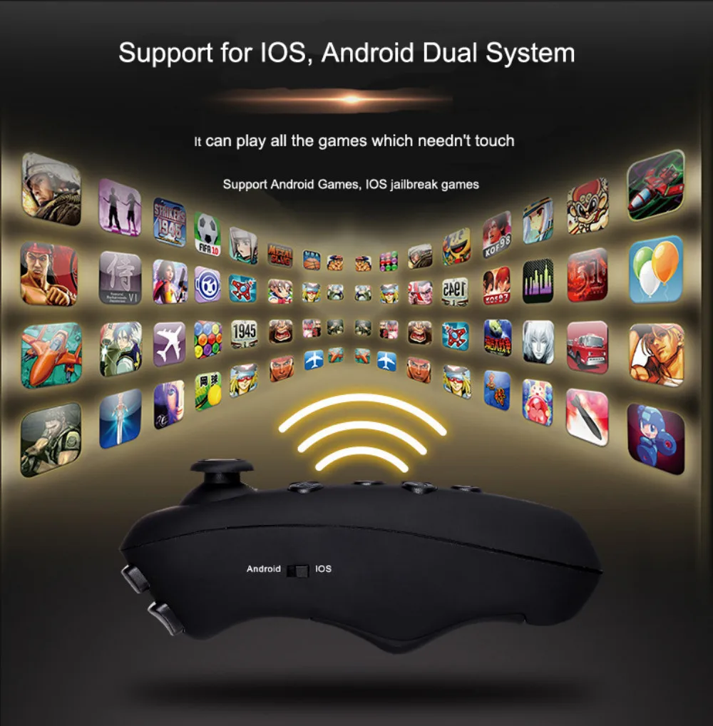 Virtual Reality VR Glasses 3D For iPhone Android Mobile Phone Cell Smartphone Headset Helmet Wirth Real With Controller Lenses