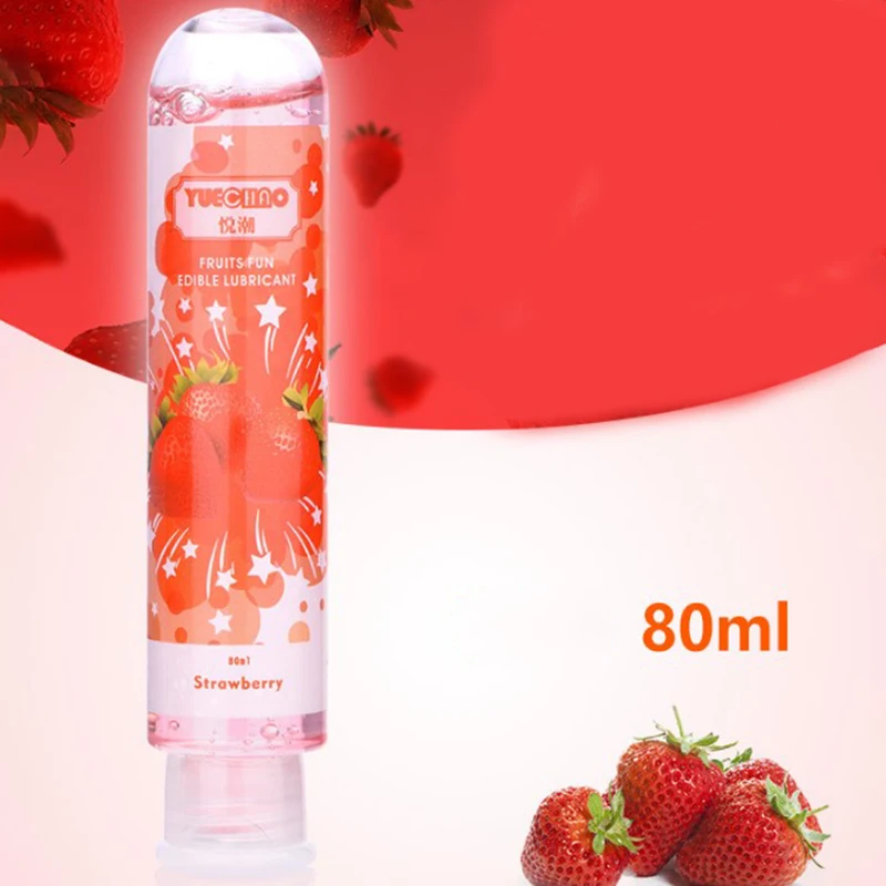 25 60 80ML Peach Cherry Orange Fruit Edible Flavor Water Based Lubricant Sex Anal Oral Gel