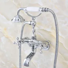 3-3/" полированный хромированный настенный кран для ванной и ручной душевой раковины, смеситель и ручной душ zqg416