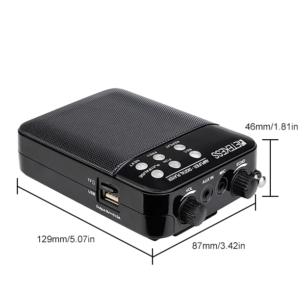 de voz, professor microfone, alto-falante, mp3 player, rádio fm para guia turístico