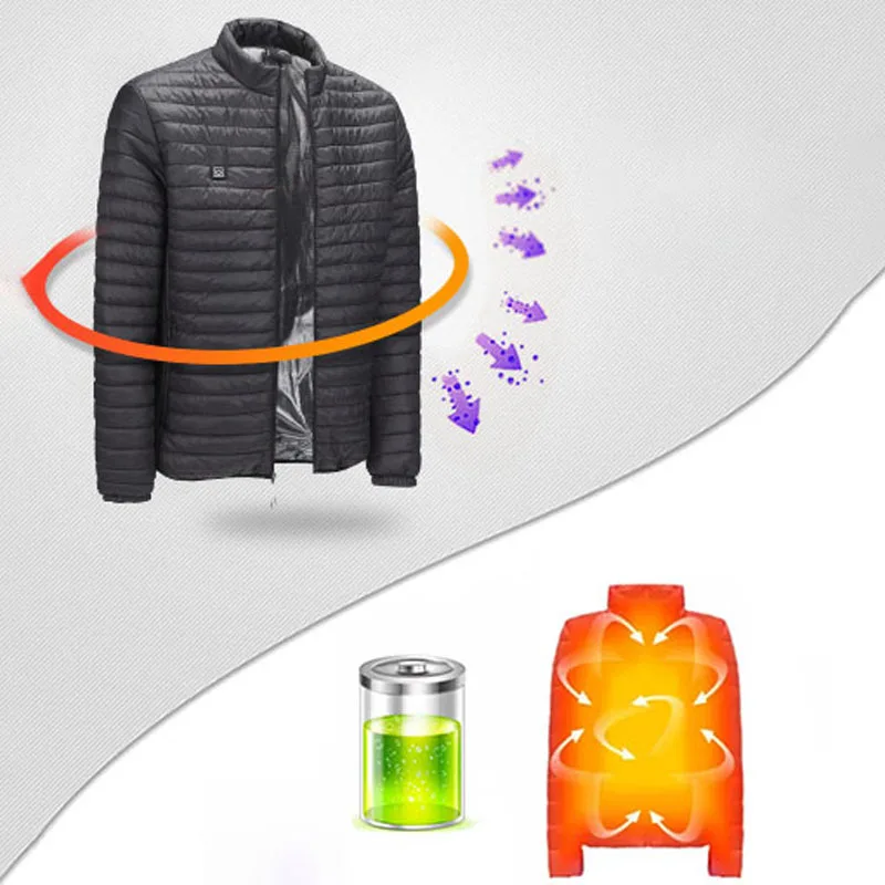 

S-5XL USB Man Women Electric Heated Coat Warmer Winter Heating Jacket Outwear For daily leisure/ outdoor sports