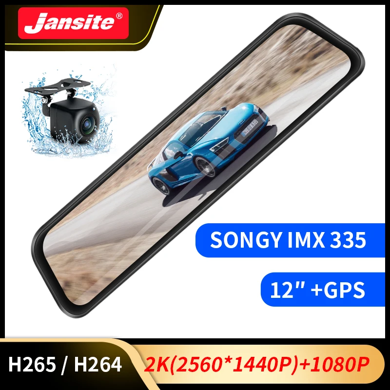 Jansite 12 дюймов Ultra HD 2K Автомобильный видеорегистратор Камера 2560*1440P gps зеркало dvr Камера авто DVR регистратор двойной объектив видео регистратор Jansite 12 дюймов Ultra HD 2K Автомобильный видеорегистратор Камера 2560*1440P gps зеркало dvr Камера авто DVR регистратор двойной объектив видео регистратор