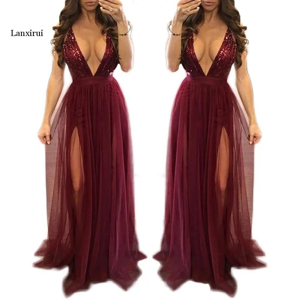 

Фон для студийной цвет красного вина шить Гаузе со стразами трапециевидной формы женское платье женский Глубокий V ремень спагетти сетчатые Вечерние Длинное платье Vestidos, новинка
