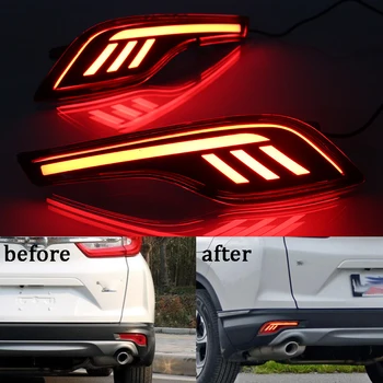 

ECAHAYAKU 1 Pair LED DRL Rear Tail Light Rear Bumper Light for Honda CRV 2017 2018 Rear Brake Light Car Styling Daytime Running