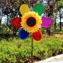 Забавный ребенок DIY цветной Подсолнух игрушка ветряной мельницы дети активного отдыха Игрушка садовый Декор подарок для детей