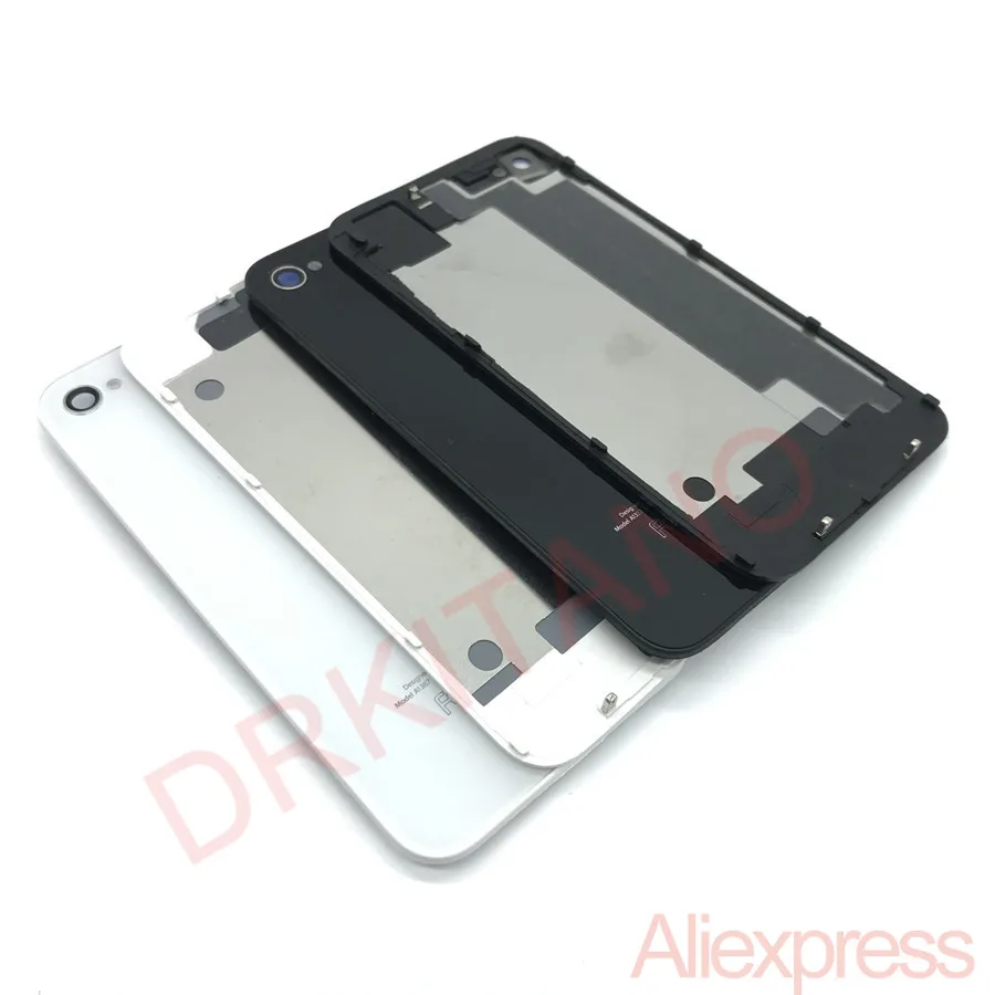 Крышка батареи для Apple iPhone 4 4S задняя крышка корпуса Задняя стеклянная панель дверная пластина чехол 4G Корпус Замена для iPhone 4S корпус