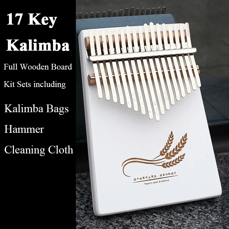 05 Kalimba 17 клавишный белый большой палец фортепиано полный доска тела Музыкальные инструменты популярная клавиатура калимба с Мелодия молоток и сумка - Цвет: 05