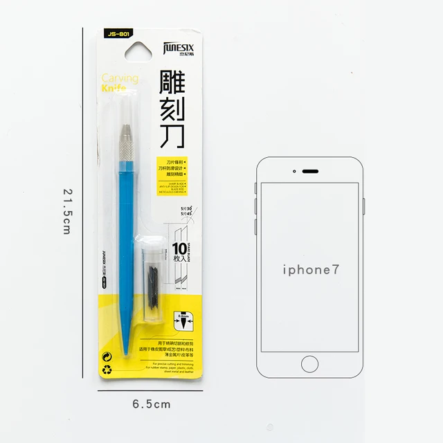 Kawaii creative art pen knife cutting board set small fresh paper cutting pen knife diy hand account tool supplies set Navy