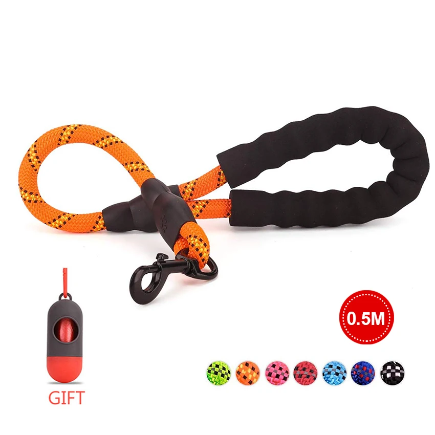 Strong Dog Leashes Reflective Durable Dog Leads Rope with Soft Padded handle Dog Walking Training Leash 0.5M 1.5M 