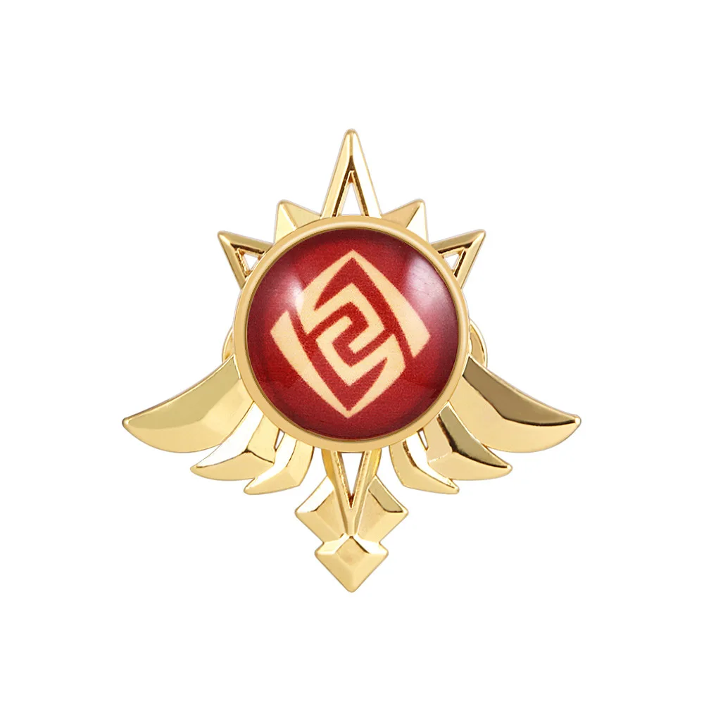 Game Genshin Impact Eyes Of God Mondstadt Pins Brooches Luminous 7 Element Kawaii Cosplay Badges
