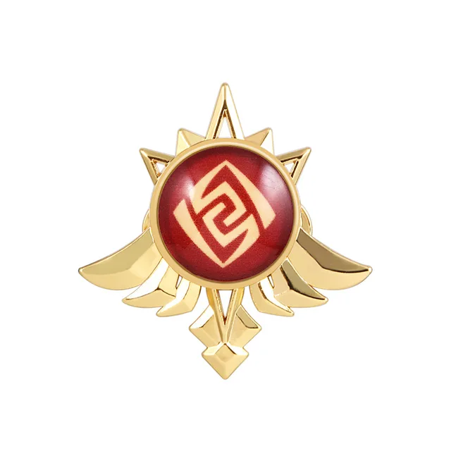 Game Genshin Impact Eyes Of God Mondstadt Pins Brooches Luminous 7 Element Kawaii Cosplay Badges 006