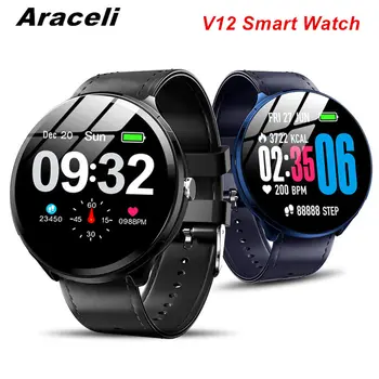 

New V12 Smart Watch Waterproof Health GPS Sports Heart Rate Blood Pressure Bluetooth Smartwatch 180mAh Men Women V12 Smart Watch