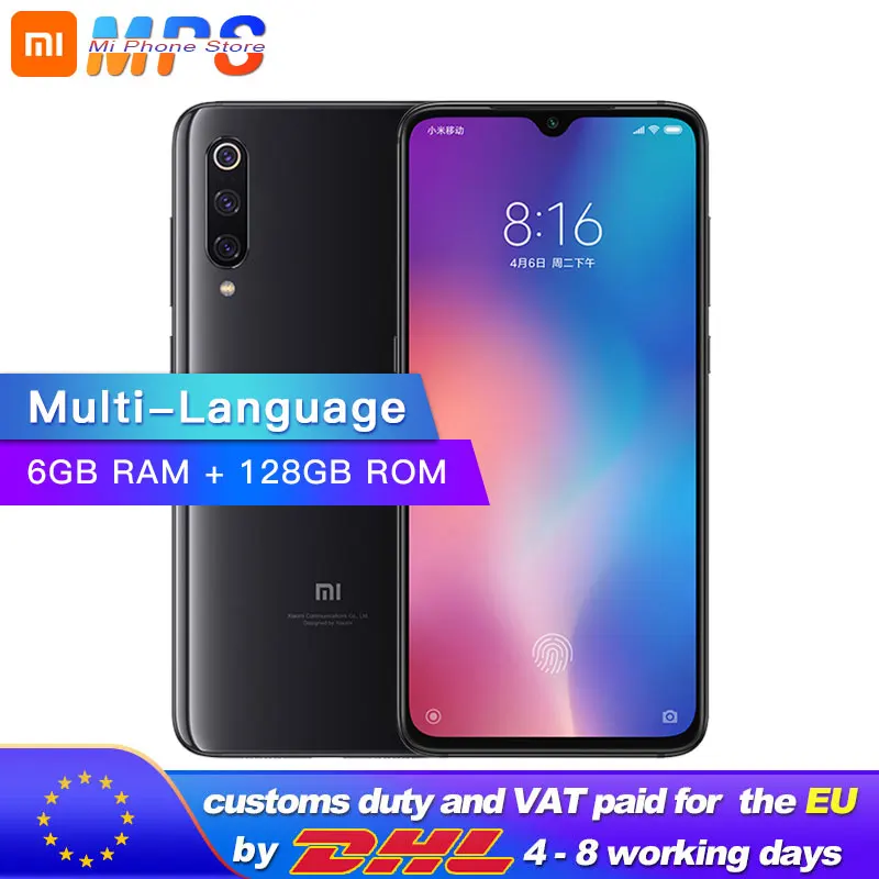 

Xiaomi Mi 9 Mi9 128GB ROM 6GB RAM Mobile Phone Snapdragon 855 Octa Core 6.39" 48MP Triple Camera In Display Fingerprint