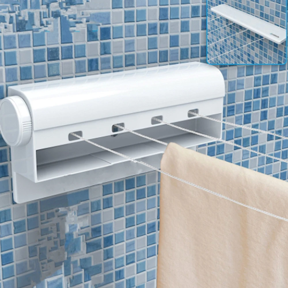 Stainless Steel Wall Hanger Retractable Indoor Clothes Hanger Magic Drying Rack Towel Rack Retractable Clothesline Clothes 1 Stainless Steel Wall Hanger Retractable Indoor Clothes Hanger Magic Drying Rack Towel Rack Retractable Clothesline Clothes 2