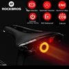 ROCKBROS-luz LED para bicicleta IPx6, resistente al agua, con carga USB y luz trasera Q5, linterna de freno para automóvil, sensor de luz inteligente ► Foto 1/6