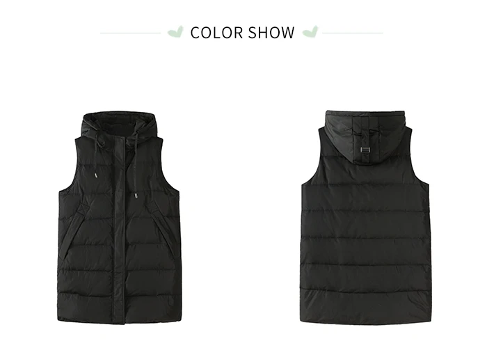 SEMIR Зимний пуховый жилет для женщин с капюшоном свободный удобный теплый жилет для девочек хит цвет ленты вниз Топы