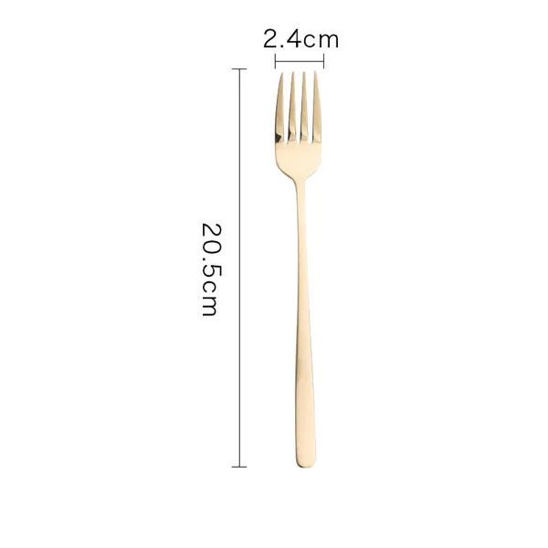 gold fork 304 ложка из нержавеющей стали, вилка, серебряное розовое золото, прочный Кофе Торт десертное мороженое, фруктовая вилка, ложки, столовая посуда все для праздника - Цвет: gold fork