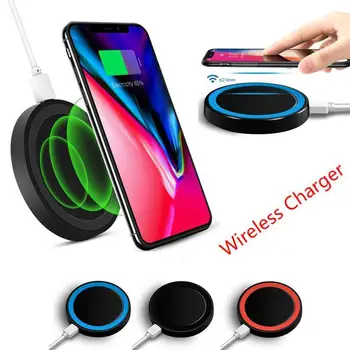 

8 Colors Qi Wireless Charger Pad Fast Charging Cradle Plate Phone Charger For Samsung Pad Universal IPhone Ultra-thin Charg S9C1