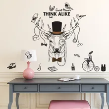 7327 модные креативные гостиной, спальни самоклеющиеся настенные наклейки, живопись, крутая ручная роспись, лося, входное украшение