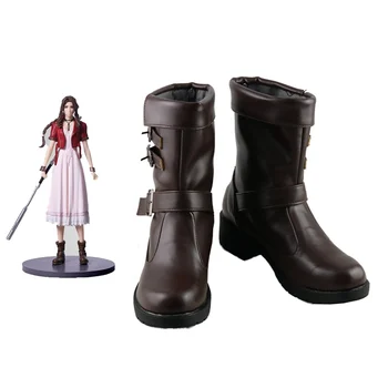 

Final Fantasy 7 FF7 Vii Aerith Set Cosplay Boots Shoes For Women Girl Custom Made Black And Brown Color To Choose