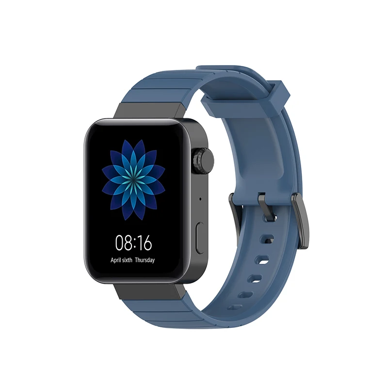 Великолепный подарок correa для xiaomi band аксессуары для часов Ремешок для mi Watch band спортивный силиконовый браслет для xiaomi smart watch - Цвет: O Style Blue gray