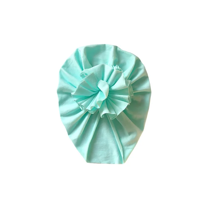 22 Baby Turban Good Quality Cotton Pleated Flower Girl Hats Infant Baby Beanie Caps Autumn Winter Solid Color Newborn Hats - Цвет: 22