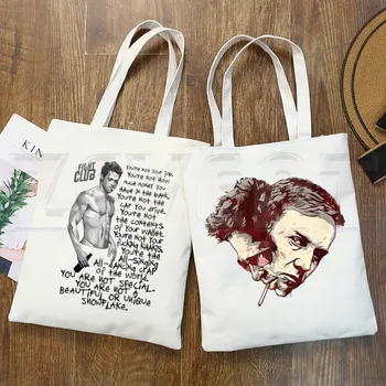 

Fight Club Hip Hop Hipster Cartoon Print Shopping Bags Girls Fashion Casual Pacakge Hand Bag