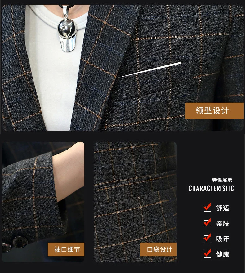 Мужские Сетки Блейзер Куртки с отворотом воротник Slim Fit Пальто Куртка Верхняя одежда Повседневная одна кнопка C76