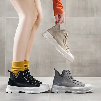 

Boots Riding Women 2020 New Round Toe British Style Fashion All-match Martin Boots Student Simple Beach Boots