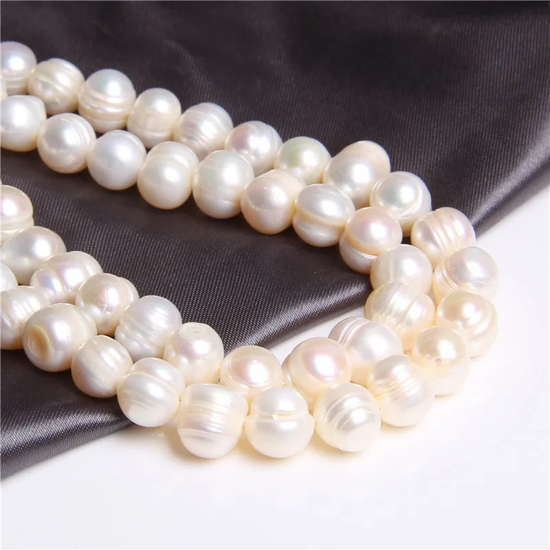 Женские 8-9 мм натуральные круглые белые пресноводные жемчужины, свободные настоящие овальные жемчужные нити для ожерелья, ювелирных изделий, браслетов, сережек