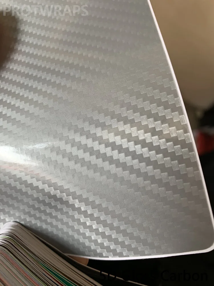 silver 5d gloss carbon fibre vinyl car wrap film realcarbon  (3)