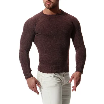 

Autumn New 2020 Men's Round Neck Solid Color Slim Warm Warm Casual Sweater Men's Knitted Bottoming Shirt