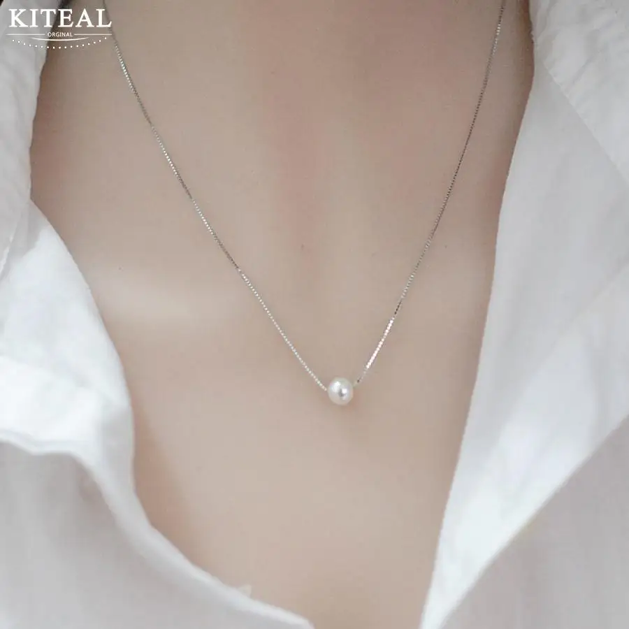 KITEAL korean style box chain imation pearl necklaces &amp pendants for women bead necklace Charming Jewelry Accessories | Украшения и