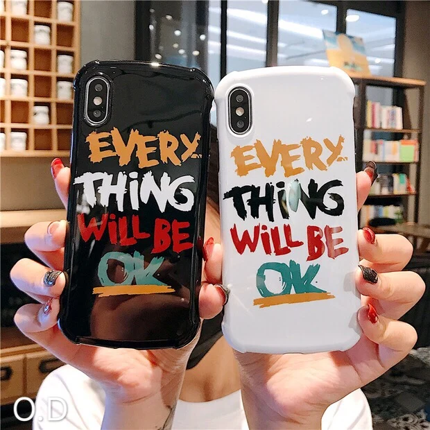 Изогнутая форма граффити с английскими буквами для iphone xs/max/xr мобильный корпус 8 plus/7 для пар и анти-падение мягкий