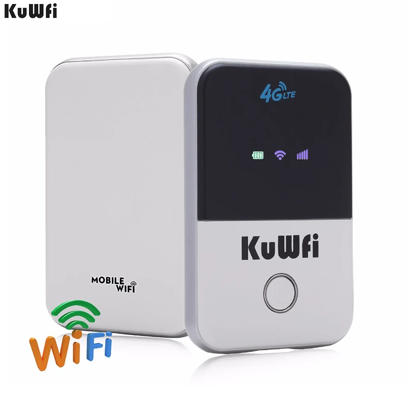 KuWFi-Roteador Desbloqueado Sem Fio para Carro, Hotspot WiFi Móvel, 150Mbps, 4G, Slot Para Cartão Sim, Acessórios para Usuário Wi-Fi, Até 10