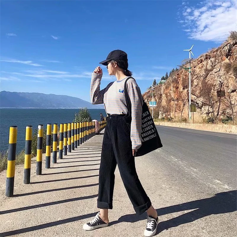 OMIKRON High Quality Corduroy Harem Pants Women New Solid Colors Thick Autumn Winter Casual Trousers Pantalon Femme Taille Haute