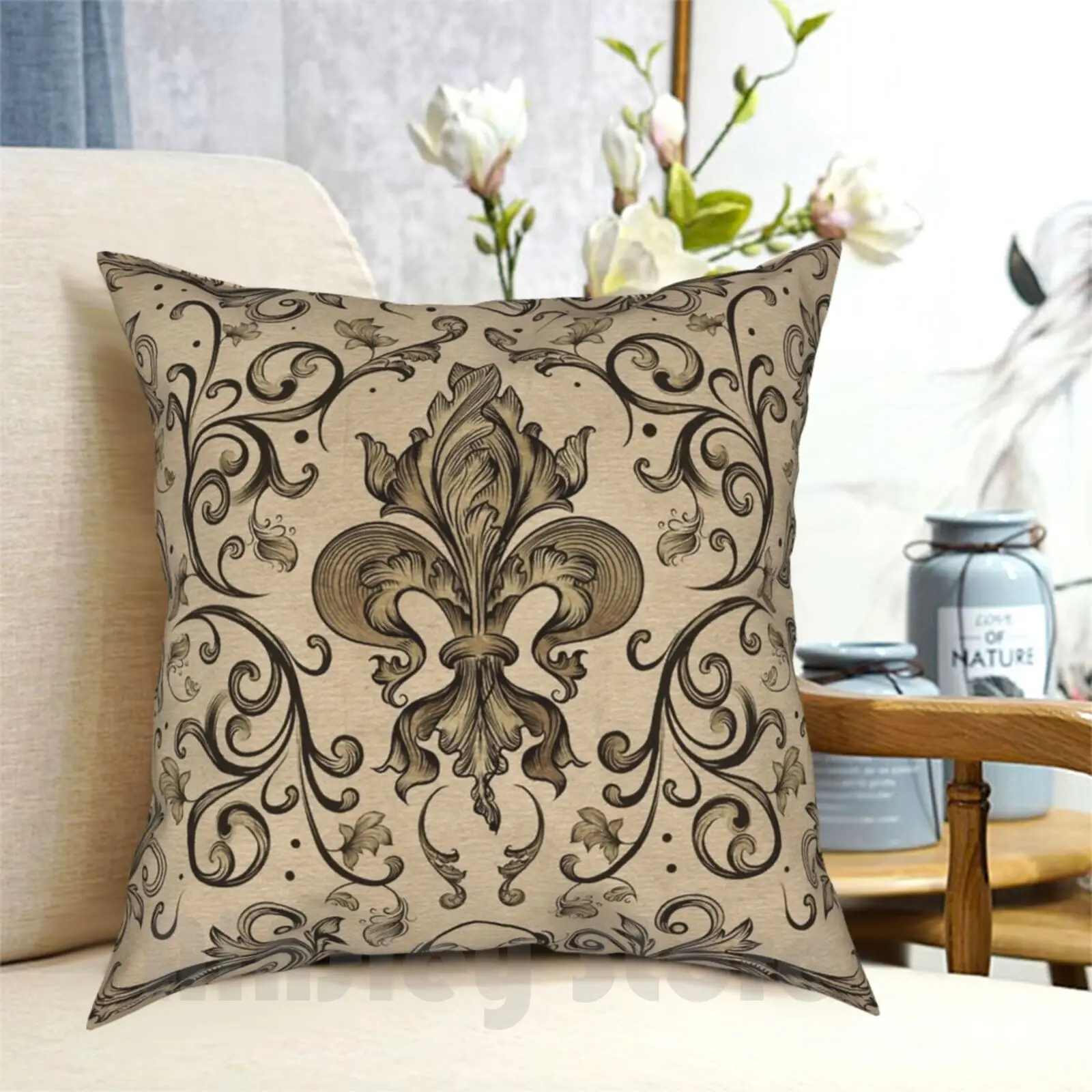

Винтажная подушка с орнаментом цветочный орнамент для дома мягкая искусственная Обложка цветок лилии лепестки лилии