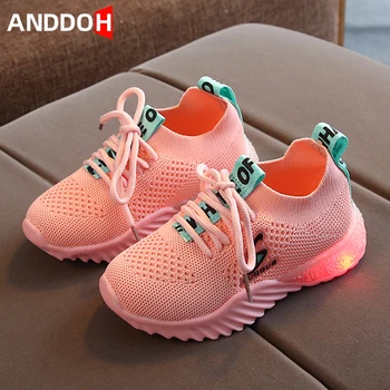 

Size 21-30 Children Non-slip Luminous Sneakers Unisex Glowing Casual Sneakers Girls Led Breathable Shoes Boys Shoes with Light