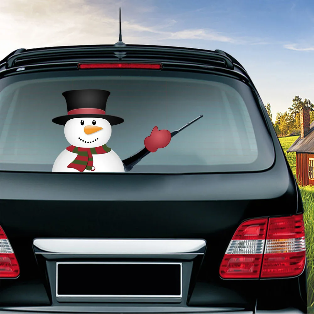 Санта-Клаус, наклейка на заднее стекло автомобиля, рождественский стиль автомобиля, забавные развевающиеся руки, задние наклейки на ветровое стекло, авто украшение, наклейка s