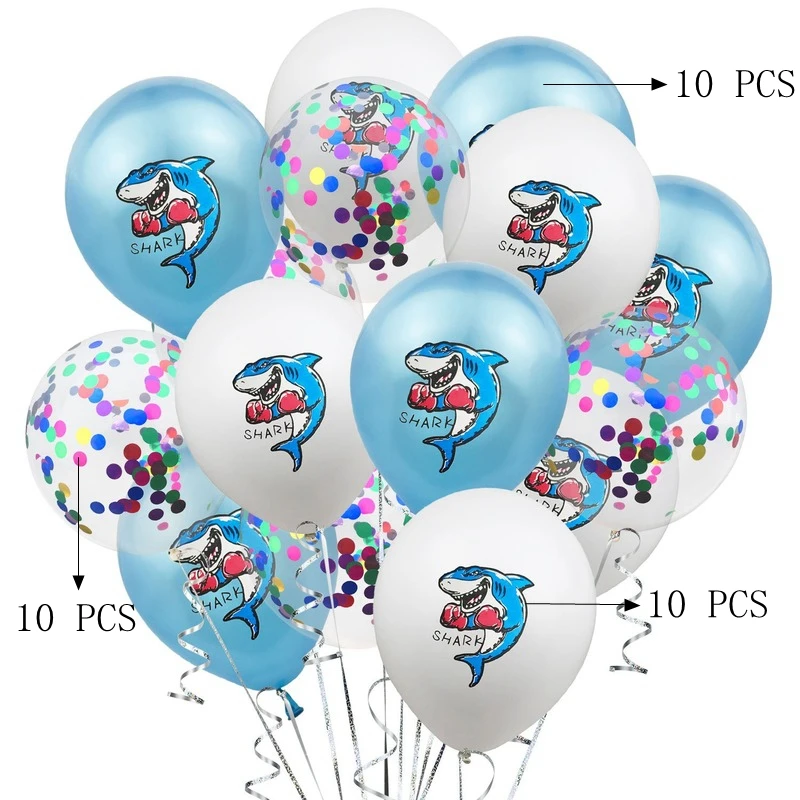 12 дюймовые воздушные шары на день рождения, цветные шары с конфетти для бокса, акулы, блесток, шармы, Cumpleanos Infantiles, Новогоднее украшение - Цвет: Style 8