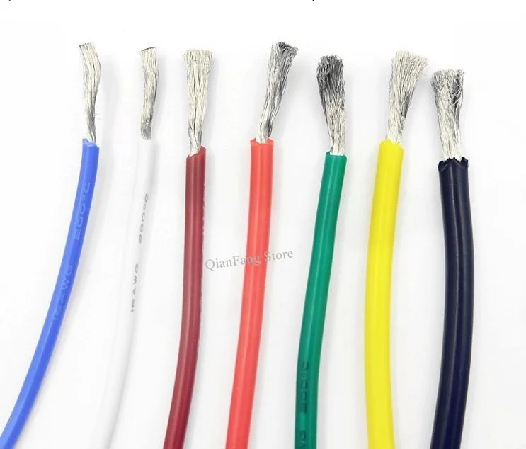 1 м проводной кабель 11AWG супермягкая силиконовая Изолированная