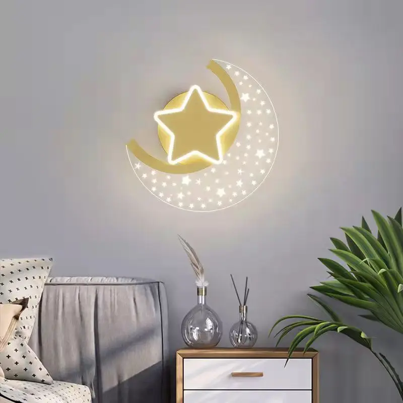 

Modern LED Wall Lamp Moon Star Indoor Lighting For Bedroom Living Room HOME Decoration Fixture Lights Decorate Lusters Lamps