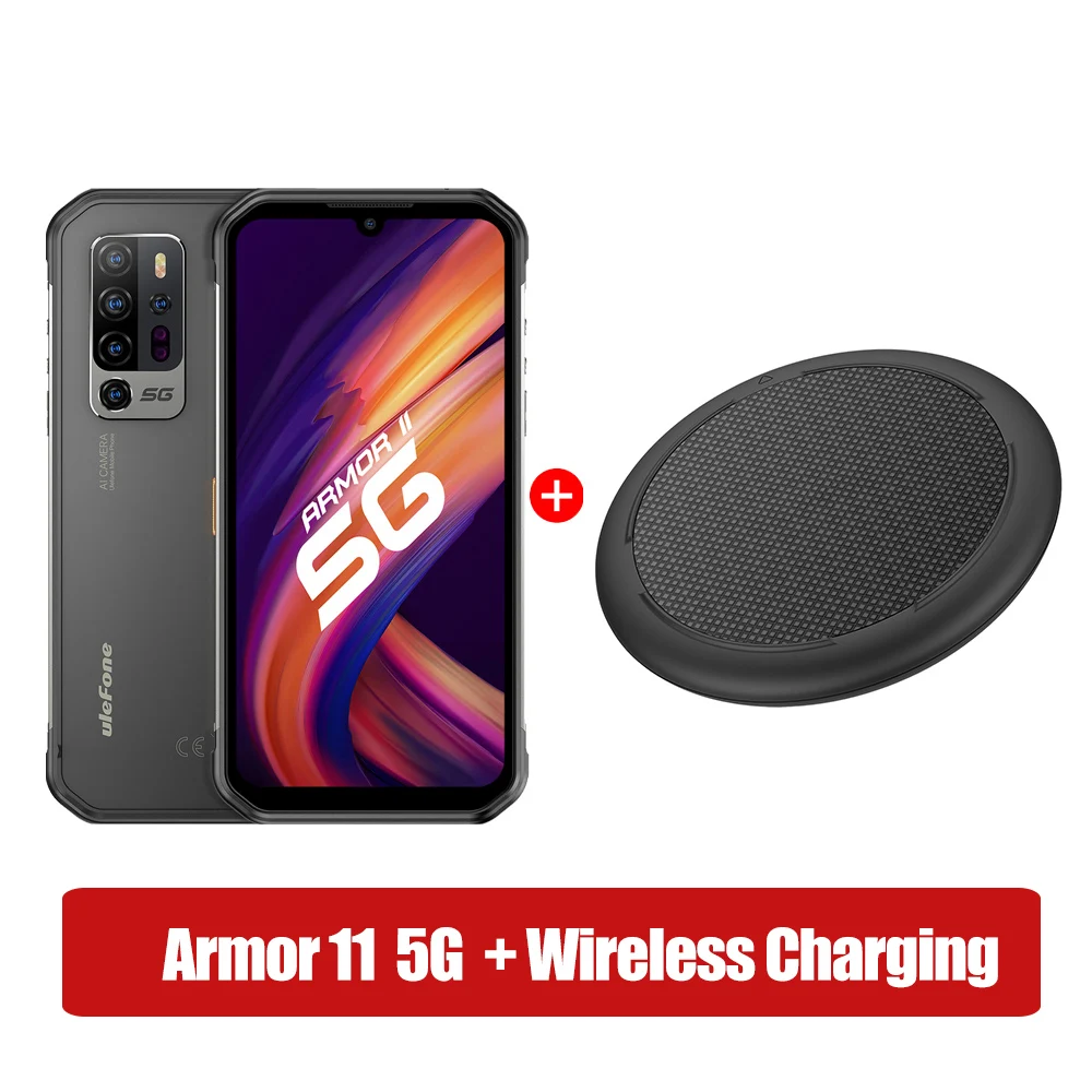 Ulefone Armor 11 5G Rugged Mobile Phone 8GB +256GB Waterproof Smartphone 48MP NFC Mobile Phone Wireless Charging ddr4 ram 8GB RAM