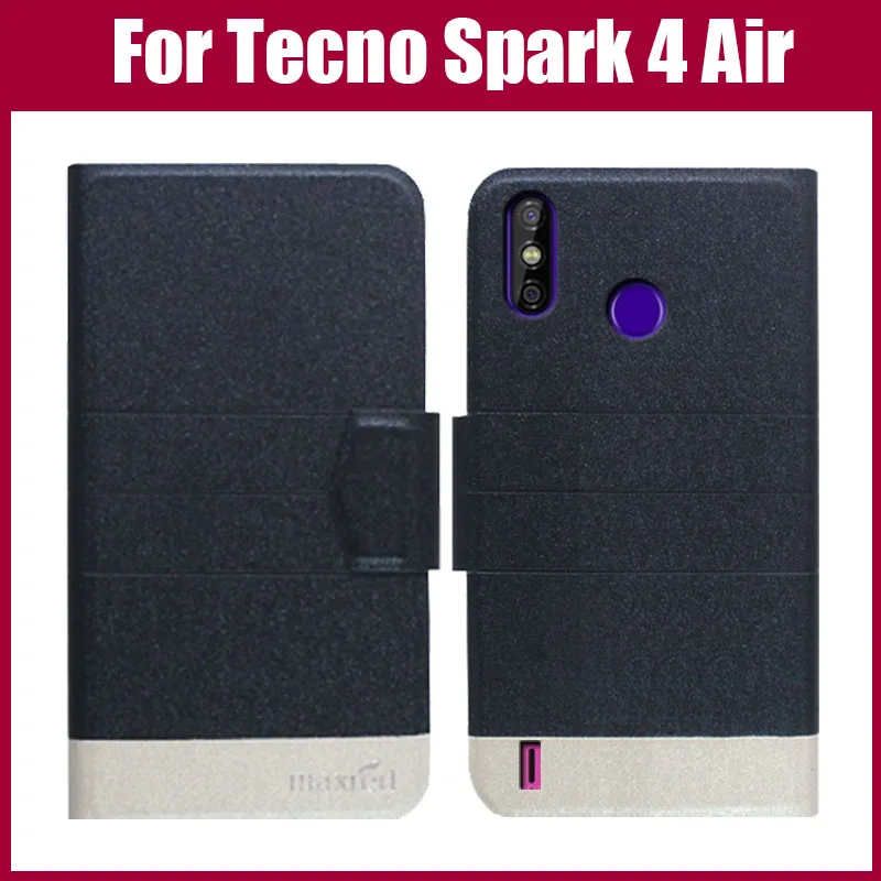 Горячая распродажа! Tecno Spark 4 Air Case 6," роскошный флип модный ультратонкий кожаный чехол для телефона чехол с держателем карты