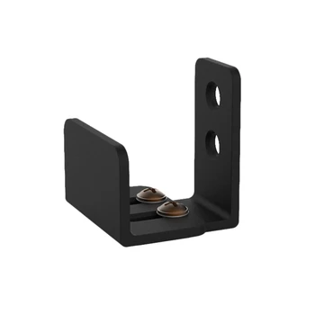 

Botique-1Pcs Simple Design Wall Mounted Sliding Barn Door Bottom Floor Guide with Adjustable Bracket Black