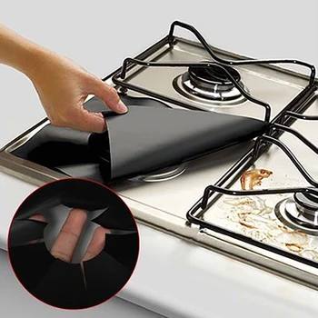 

New 10 Pcs Cleaning Tools Reusable Gas Stove Top Burner Protector Liner Pad Cover Kitchen Cleaning Mats & Pads Accessories