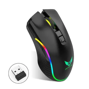 

2.4Ghz Wireless Gaming Mouse Rechargeable 2400DPI Adjustable RGB Gamer Optical Mice