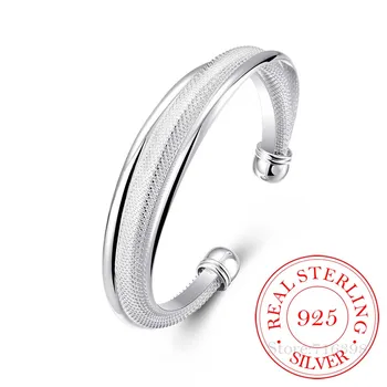 

925 Silver Wedding Open Bracelet For Women Men Popular Gold Nick Free Jewelry Valentine's Day Lover Gifts Birthday Present