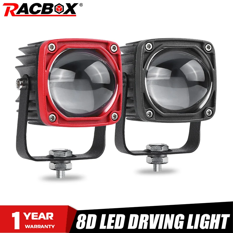 Mini LED Work Light Driving Lamp 8D Pods Wide Beam With Len 6000K 3500K 12V 24V For Motorcycle Auto Boat ATV UTV Offroad | Автомобили и