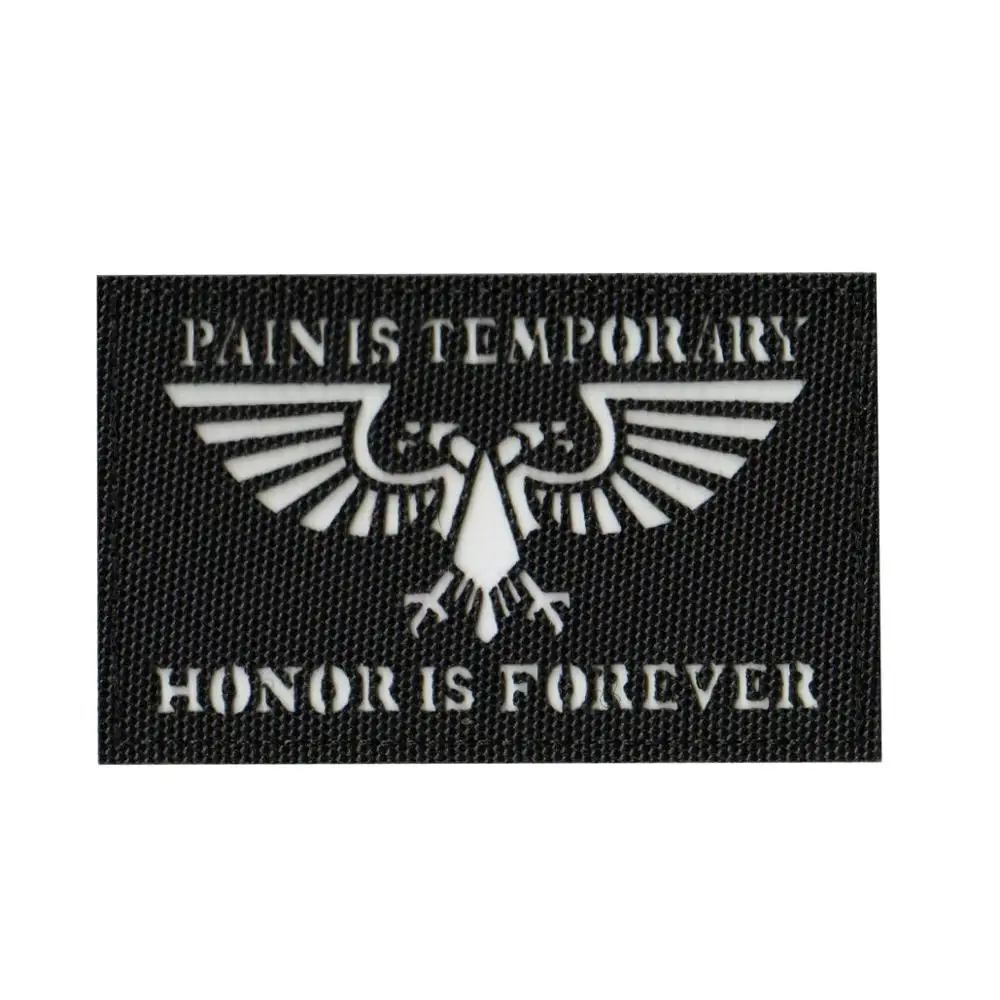 3D Вышивка отражающая вставка Pain Is Temporary Honor Is Forever Armband джинсовая куртка значок для рюкзака аксессуар значок 8*5 см - Цвет: A